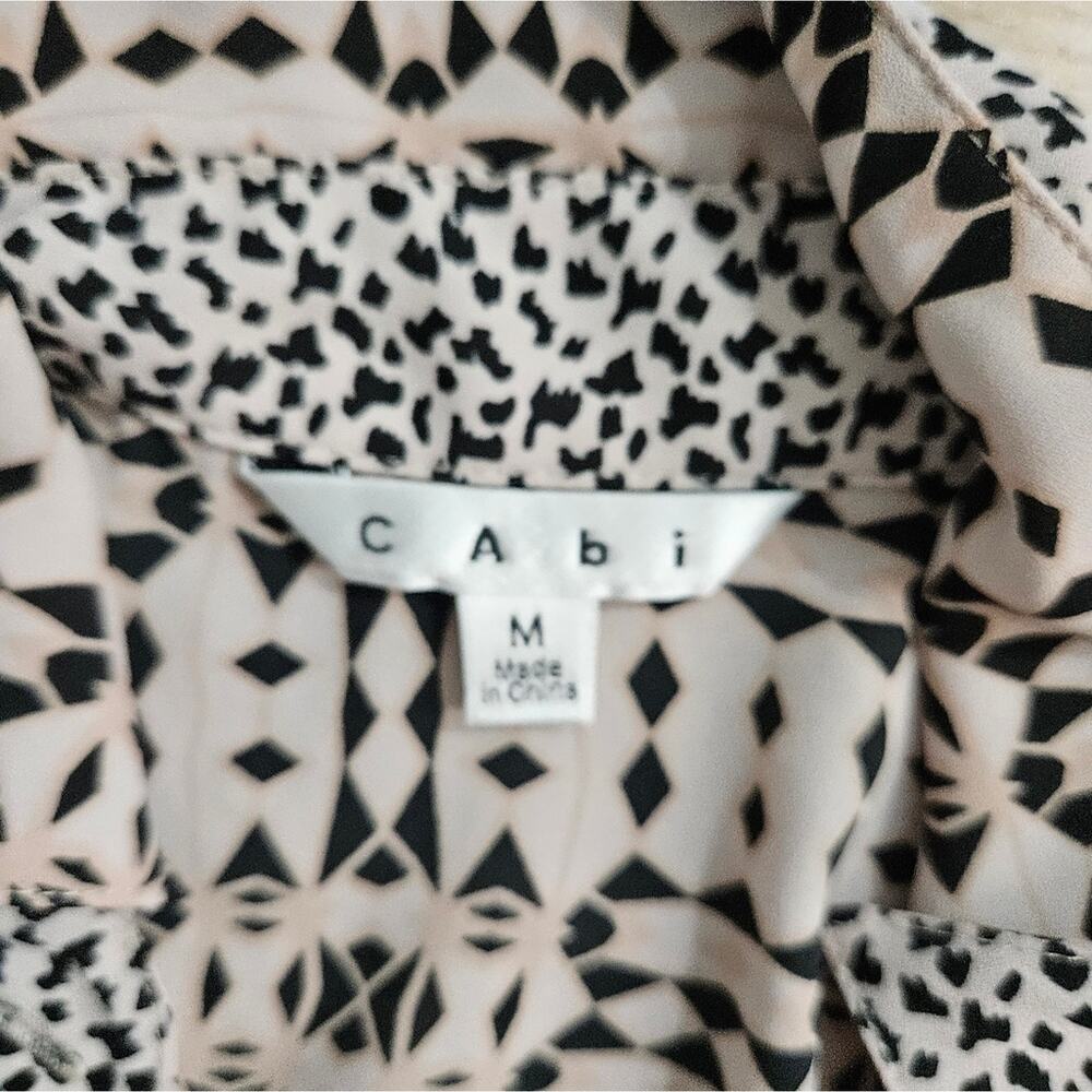 Cabi Shirt Dress Womens Medium Button Front Midi Lightweight Corpcore Career Geo - Picture 11 of 13